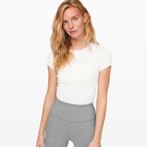 Lululemon New Ambition Cropped Short Sleeve White